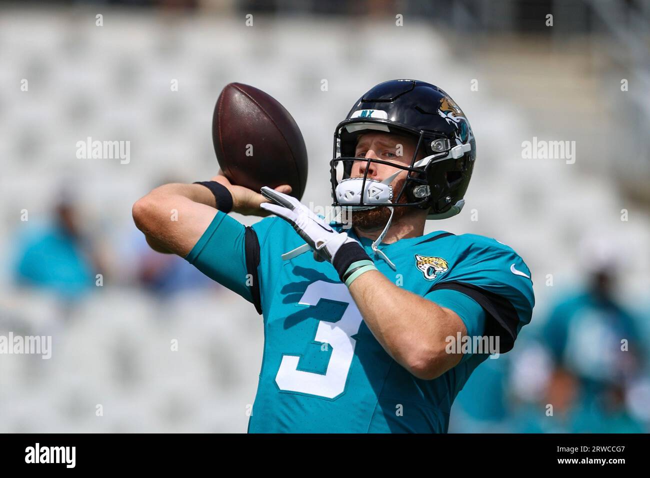 Jacksonville Jaguars Quarterback C.J. Beathard (3) Warms Up Before An ...