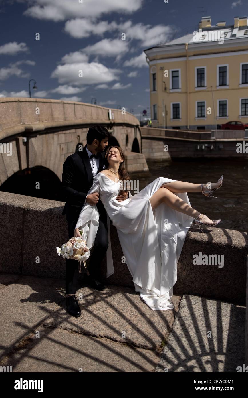 Indian wedding couple kissing on hi-res stock photography and images ...