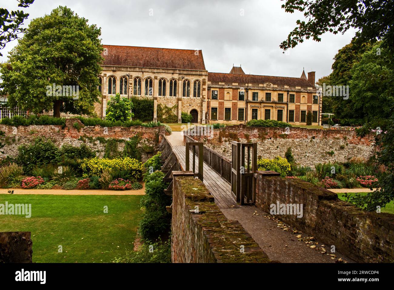 View from the South Bridge at Eltham Palace, Eltham, Kent Stock Photo ...