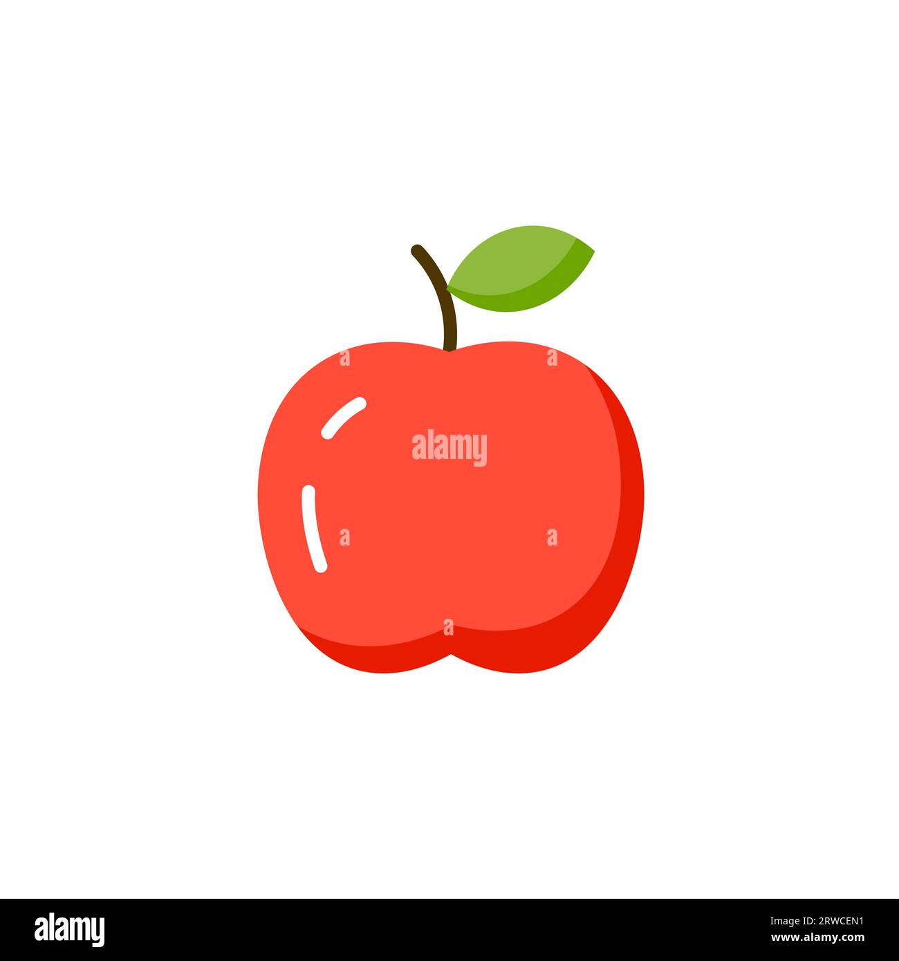 Apple vector flat nutrition healthy snack symbol. Apple fruit isolated organic icon Stock Vector