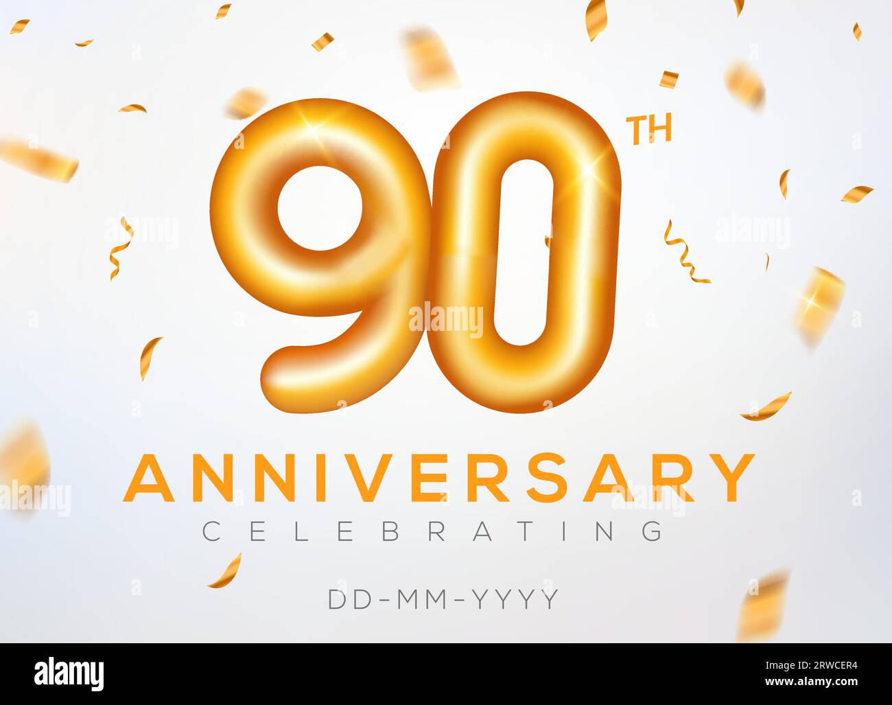 90 Year Anniversary Gold Number Celebrate Jubilee Vector Logo 90 Year Anniversary Gold Number Celebrate Jubilee Vector Logo