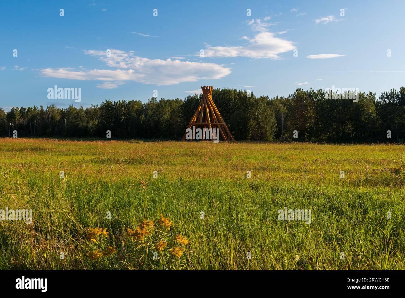 Fort Simpson, NT Canada 16 AUG 2022 The tallest wooden teepee in the
