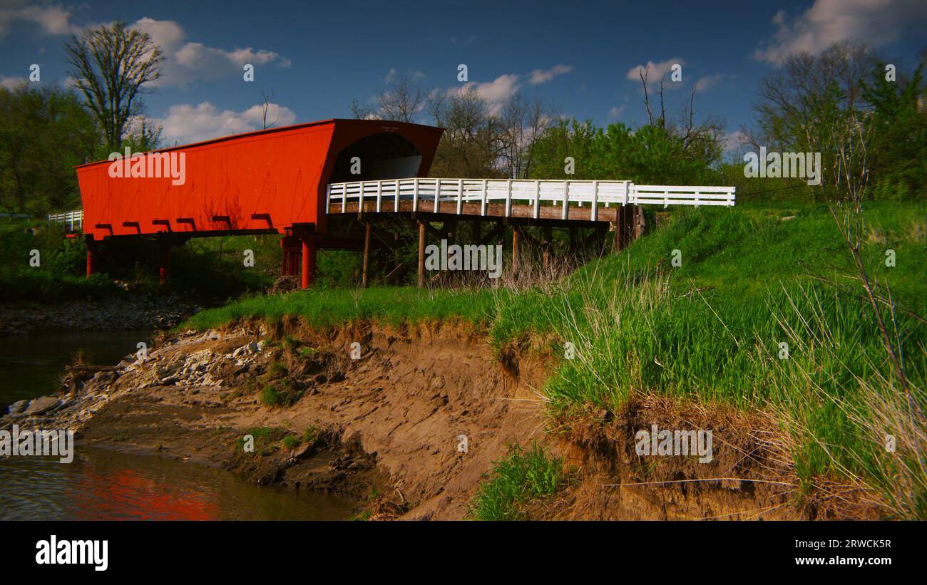 The Roseman covered bridge, from the Bridges of Madison County. Stock Photo