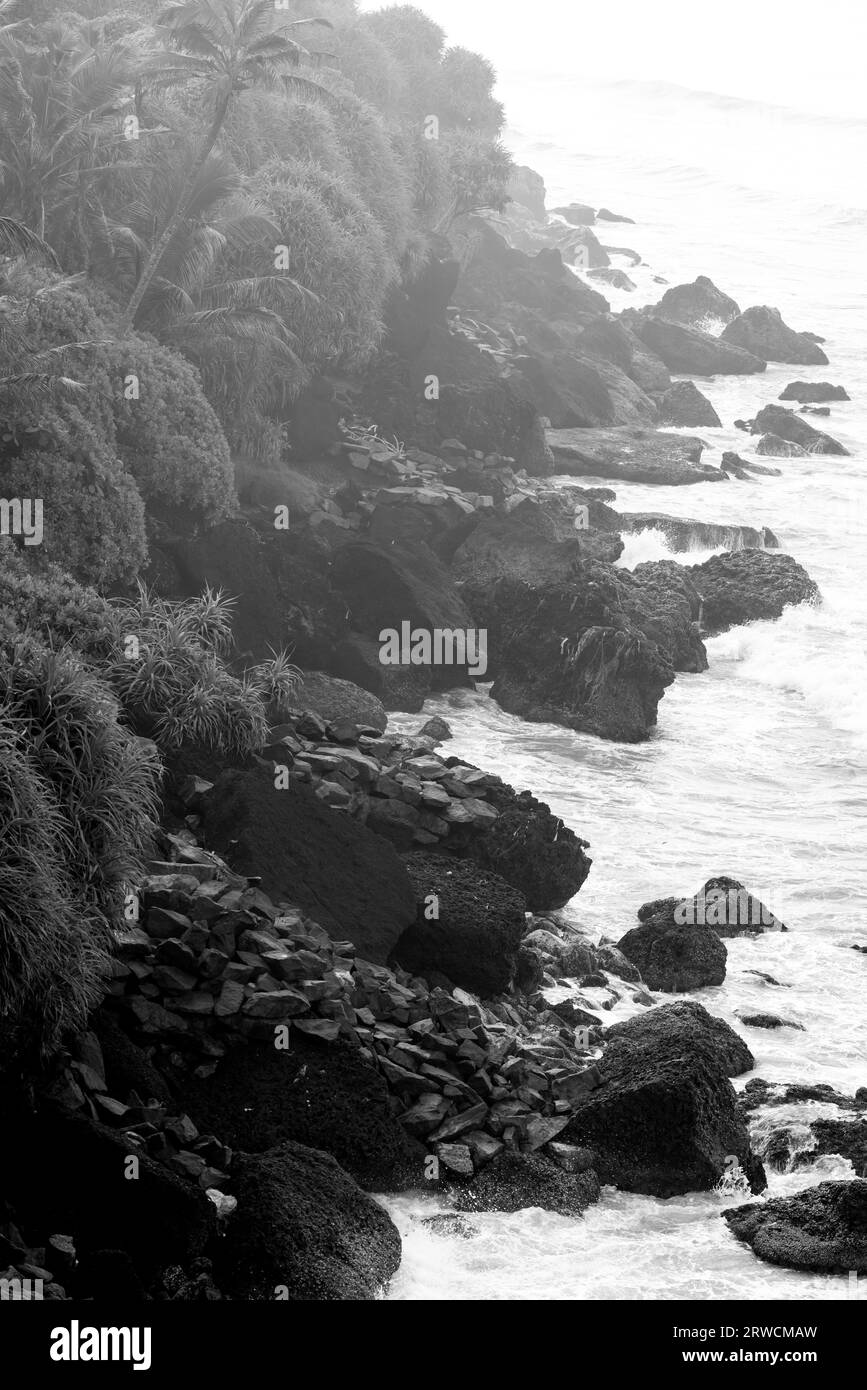 landscape of the coast of Varkala. India, Kerala Stock Photo