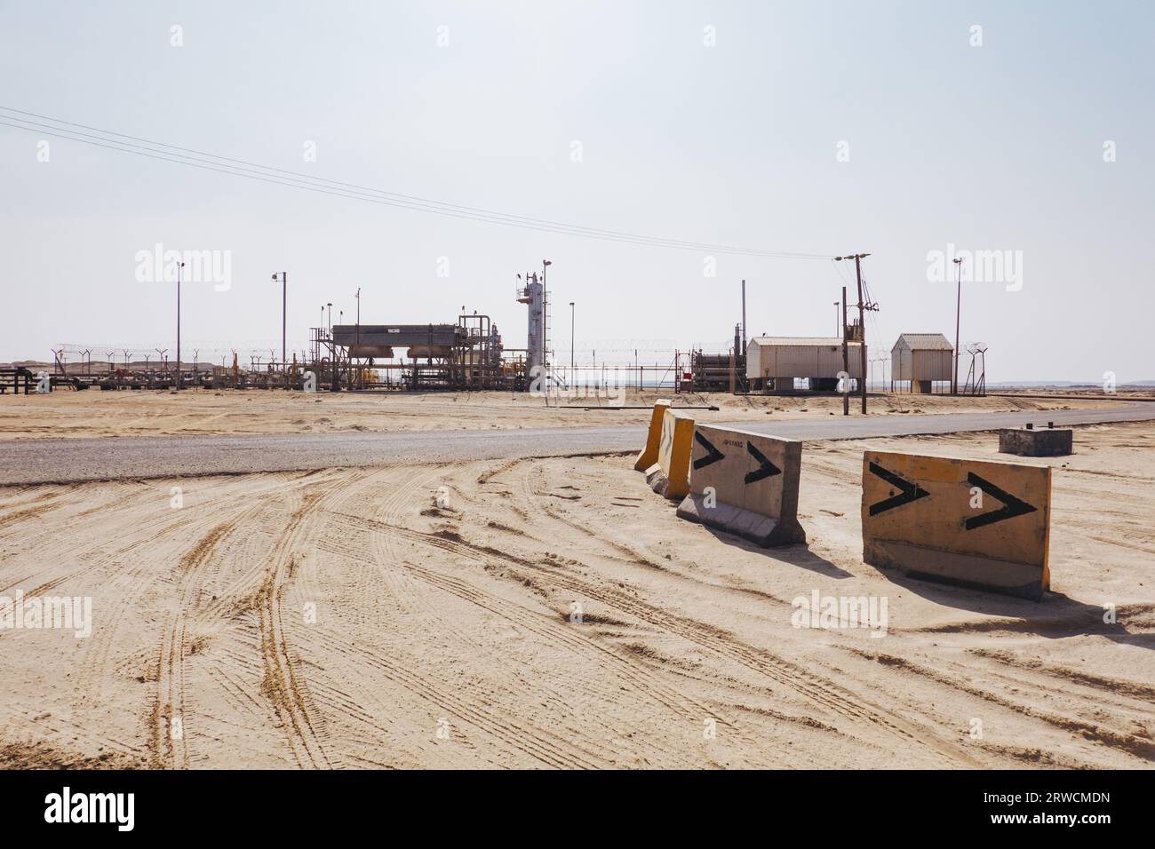 natural gas infrastructure in the desert in the Middle Eastern state of