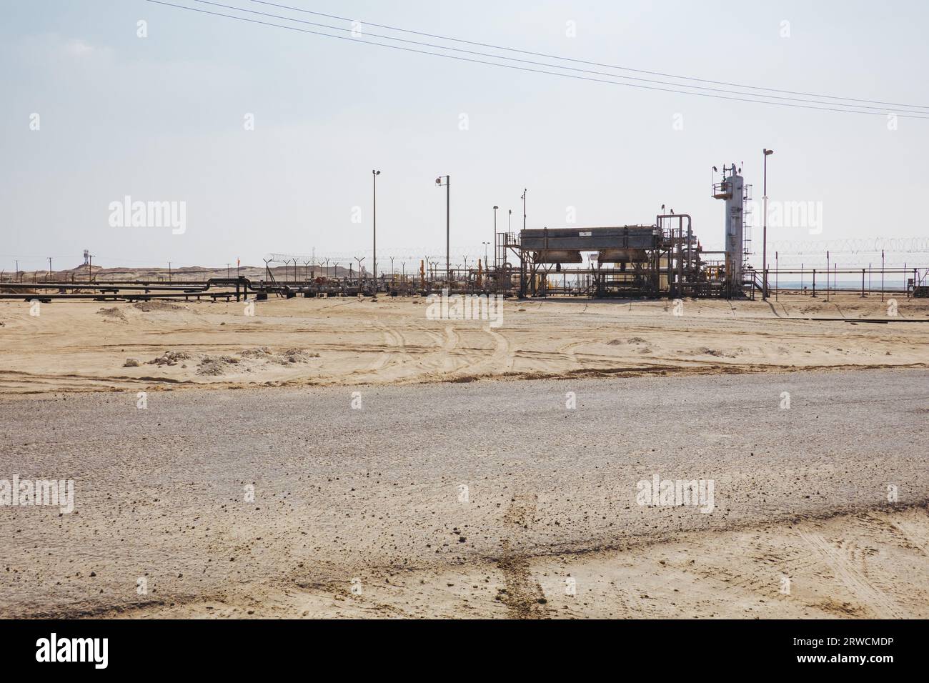 natural gas infrastructure in the desert in the Middle Eastern state of