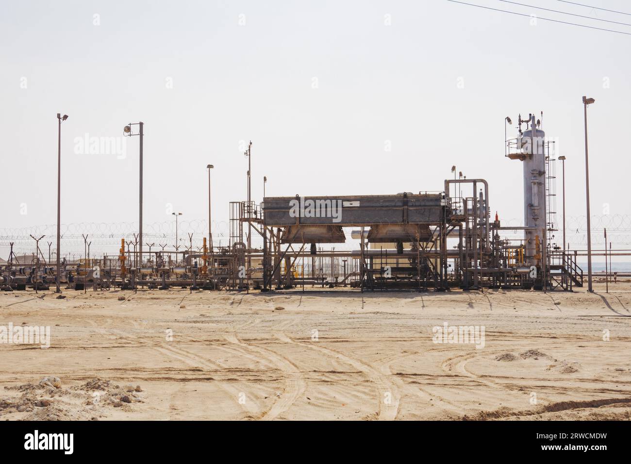 natural gas infrastructure in the desert in the Middle Eastern state of