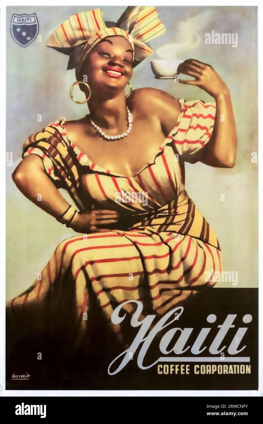 Haiti Coffee Corporation Vintage 1948 Poster Artist Designer Gino Boccasile (Italian, 1901–1952) Stock Photo