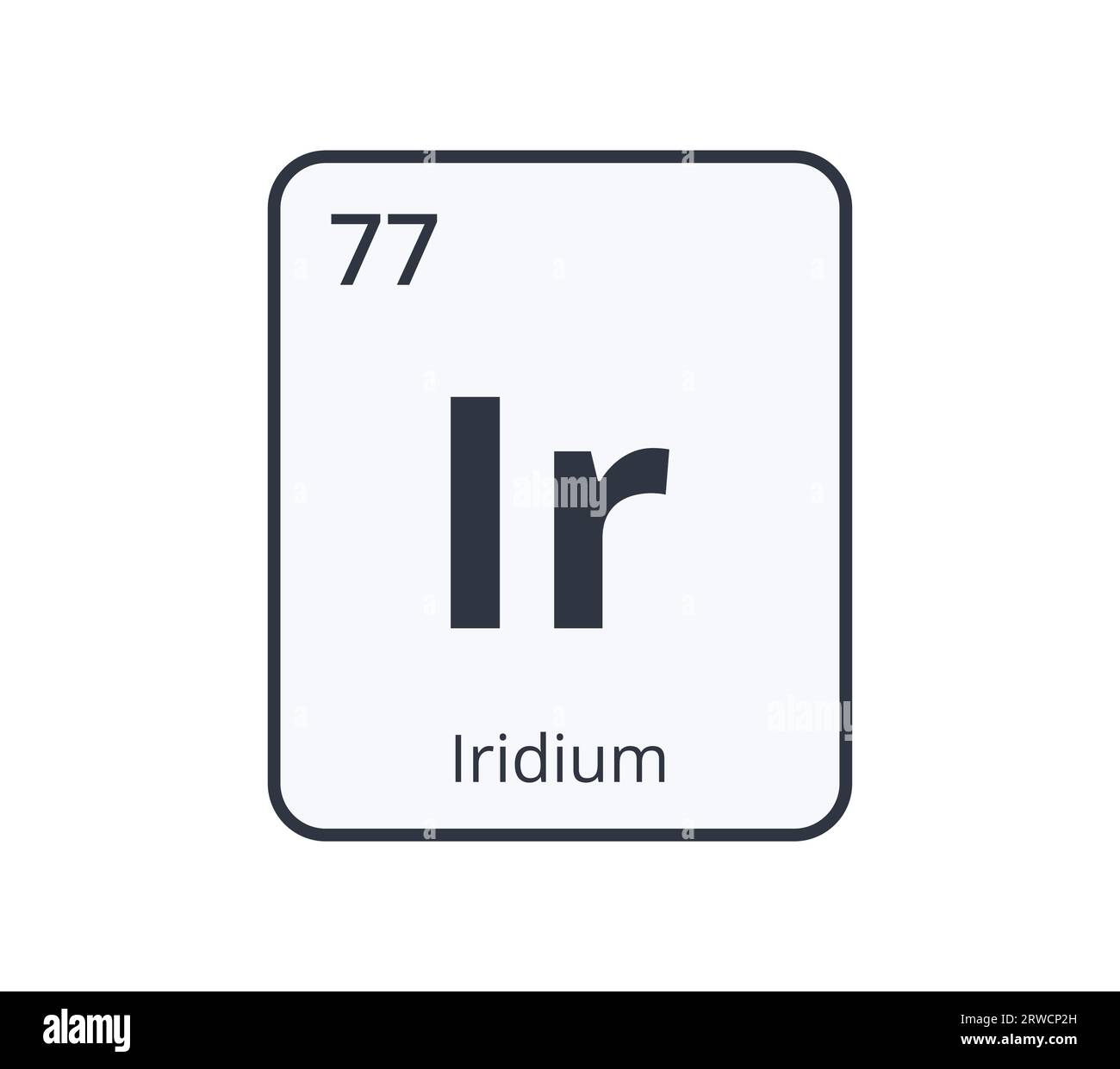 Iridium Chemical Symbol.  Stock Vector