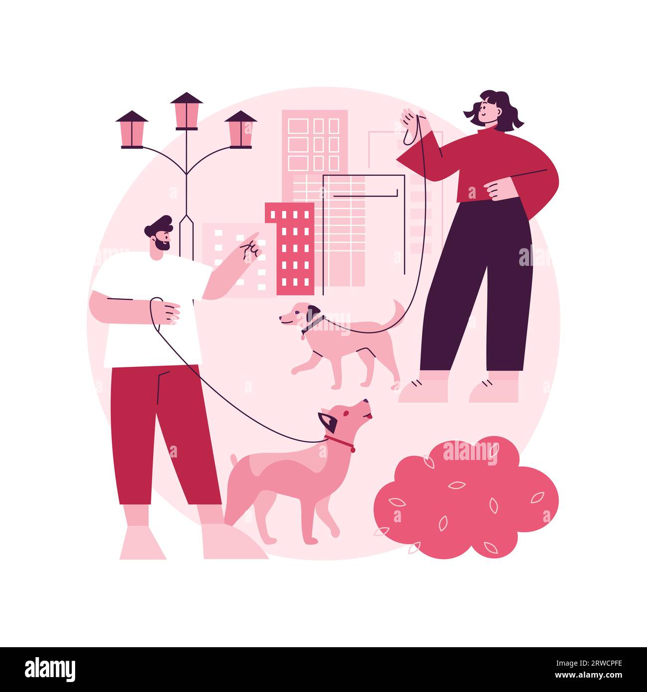 Pet in the big city abstract concept vector illustration. Keeping