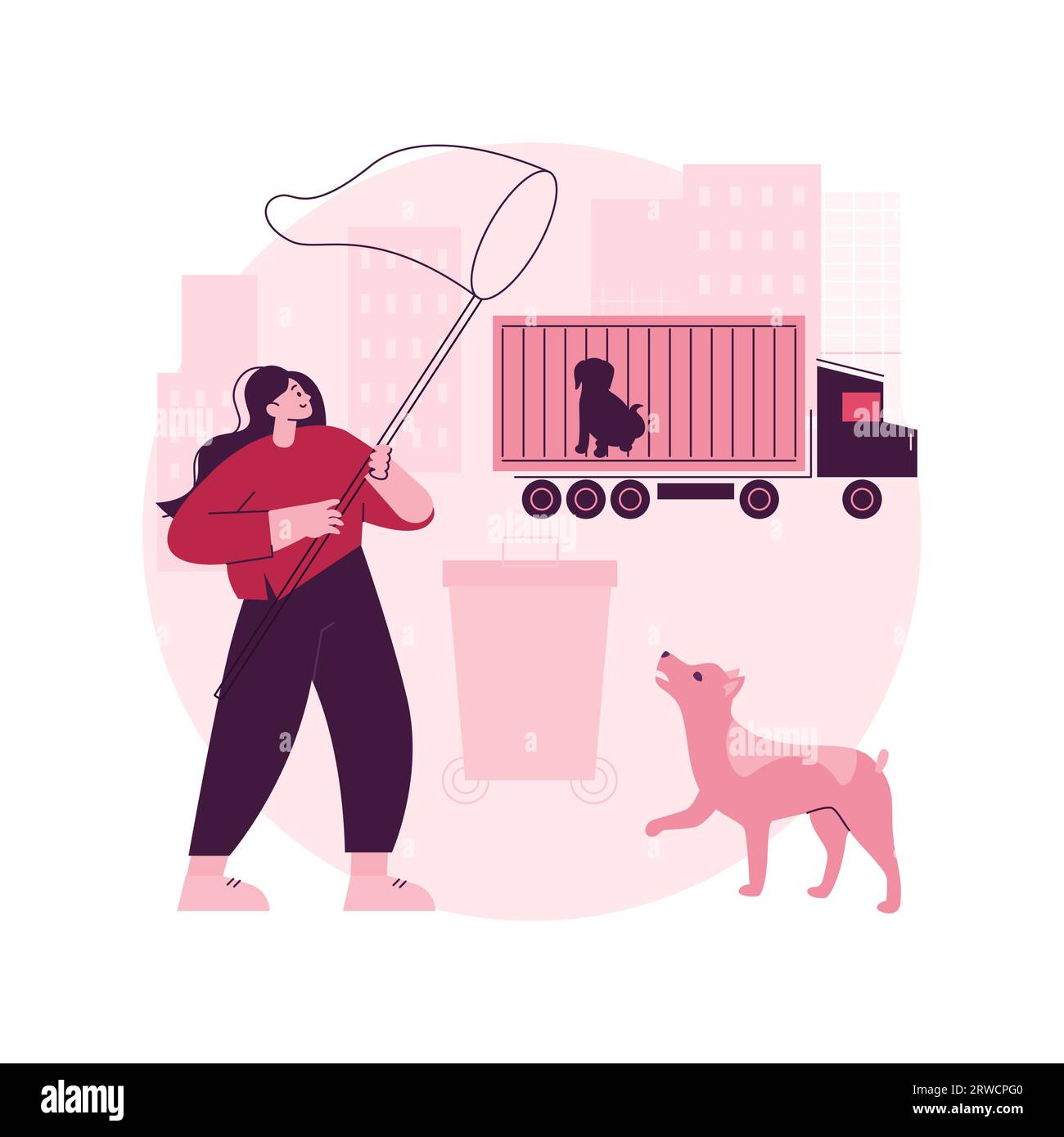 Animal control service abstract concept vector illustration. Animal