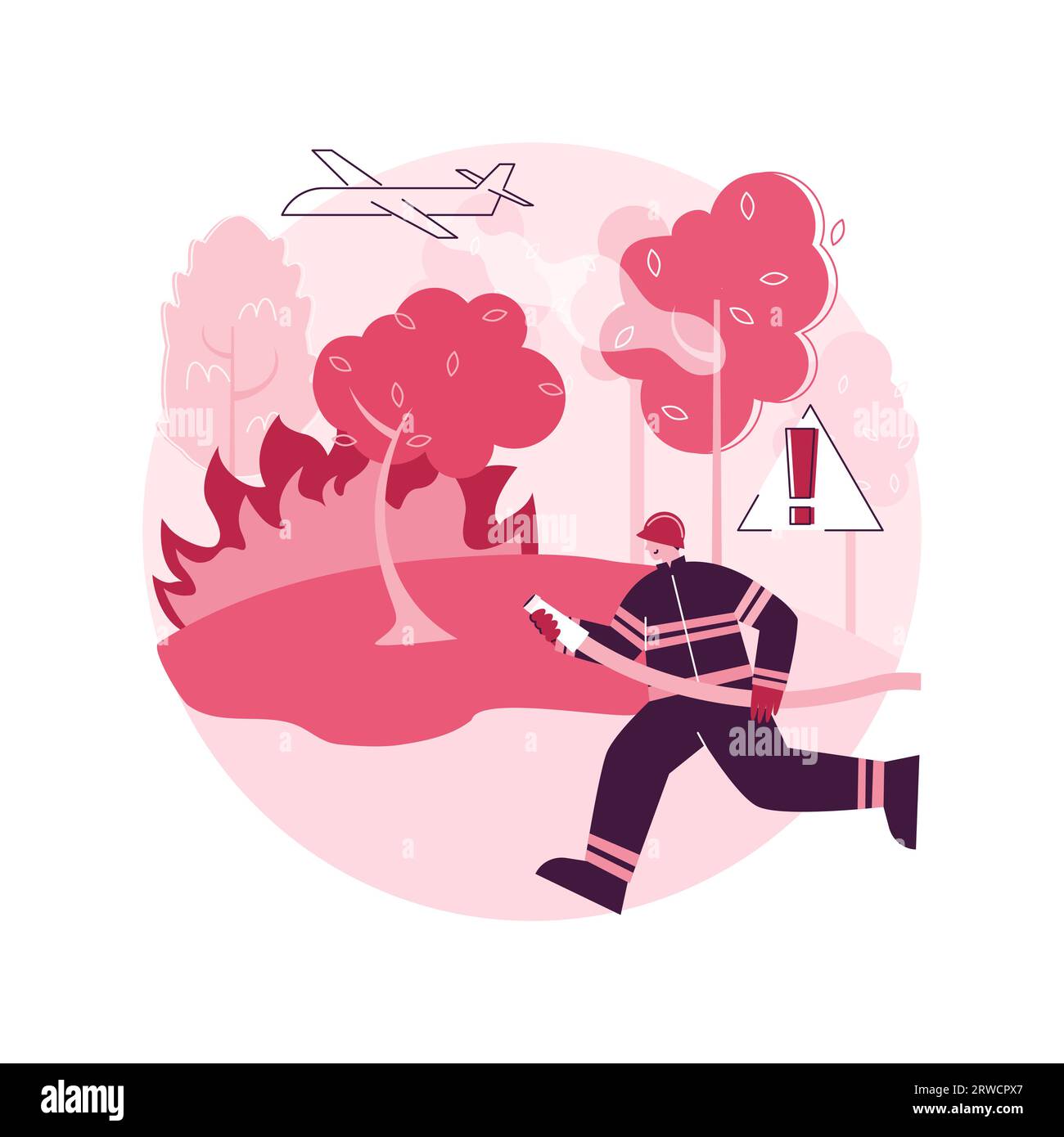 Prevention of wildfire abstract concept vector illustration. Forest and