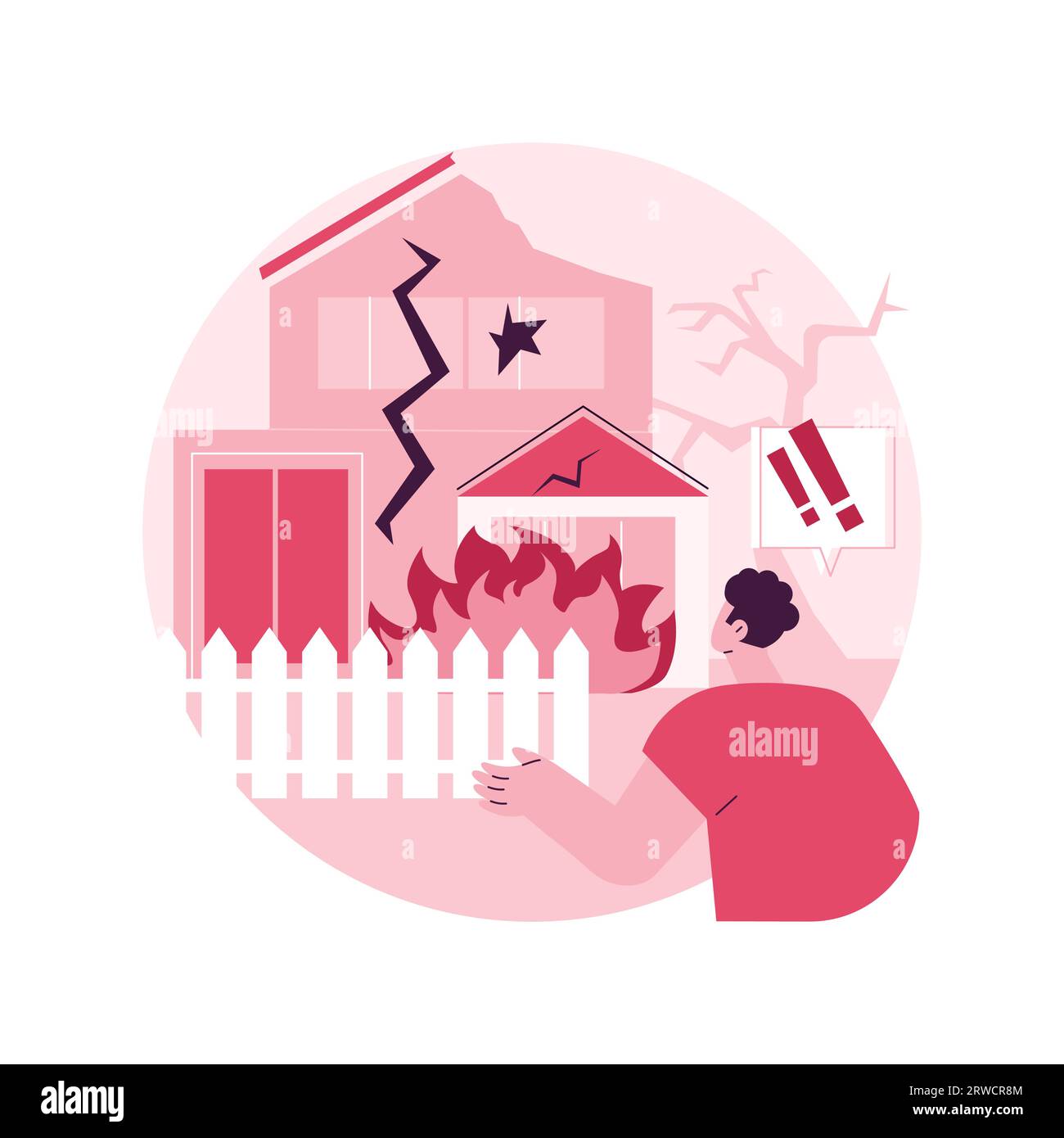 Fire consequences abstract concept vector illustration. Wildfire