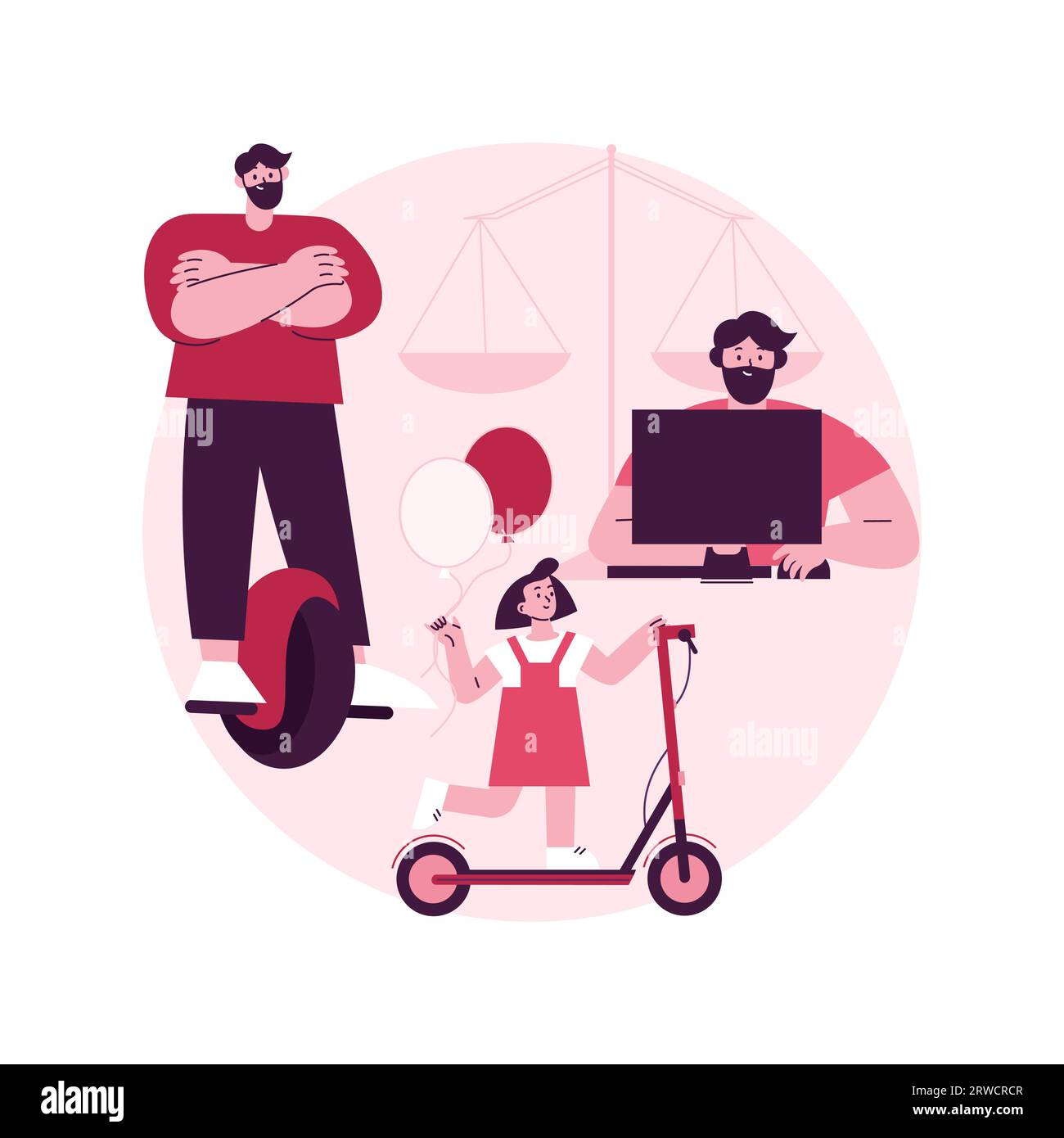 Balancing father time abstract concept vector illustration. Work life ...