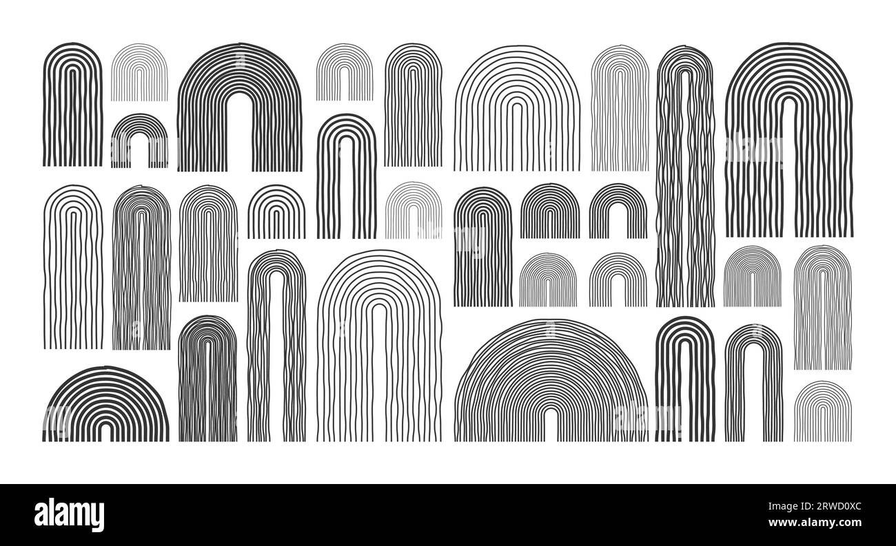 Mid century arch elements, modern geometric shapes. Contemporary design ...