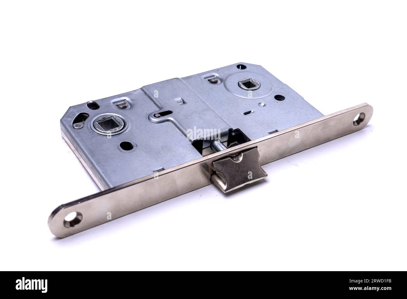 Door lock mechanism on white Stock Photo Alamy