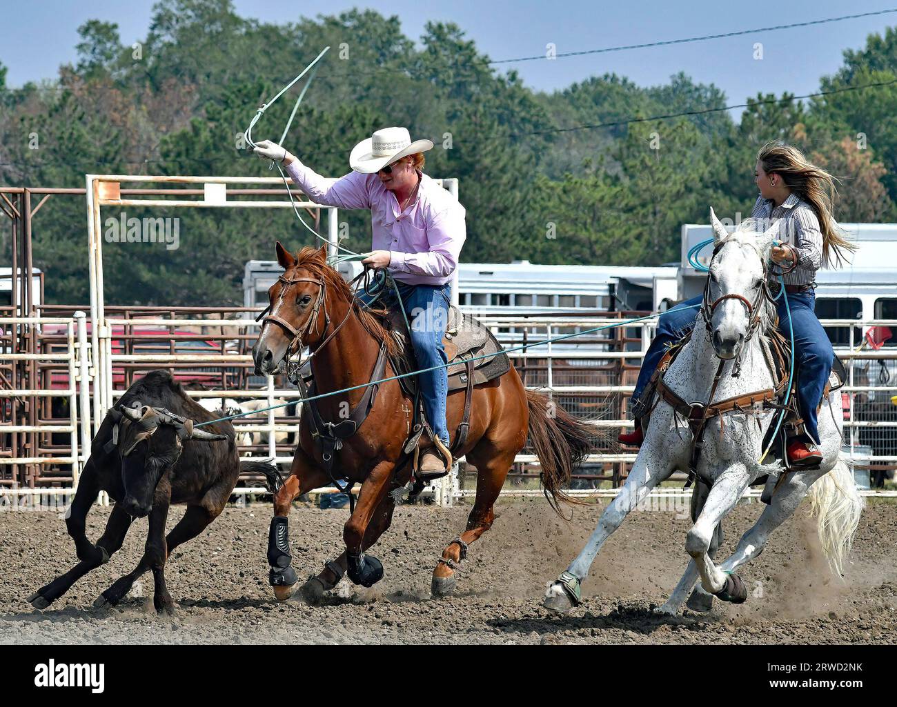 Emporia, KS, USA. 17th Sep, 2023. During the mixed team roping event