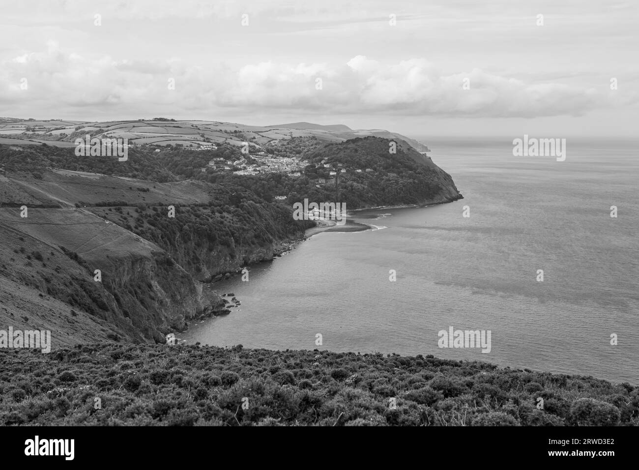 North devon coast town Black and White Stock Photos & Images - Alamy