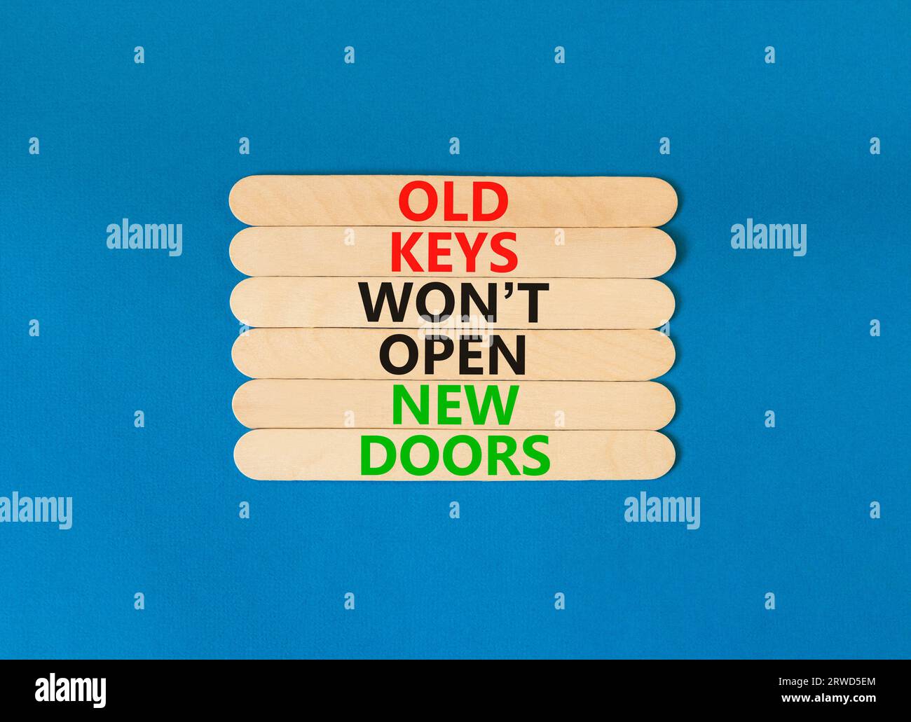 Old keys do not open new doors symbol. Concept words Old keys do not open new doors. Beautiful