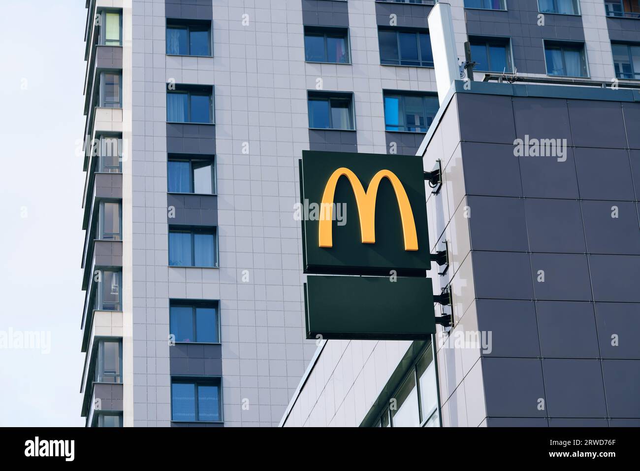 McDonalds street sign logo Stock Photo
