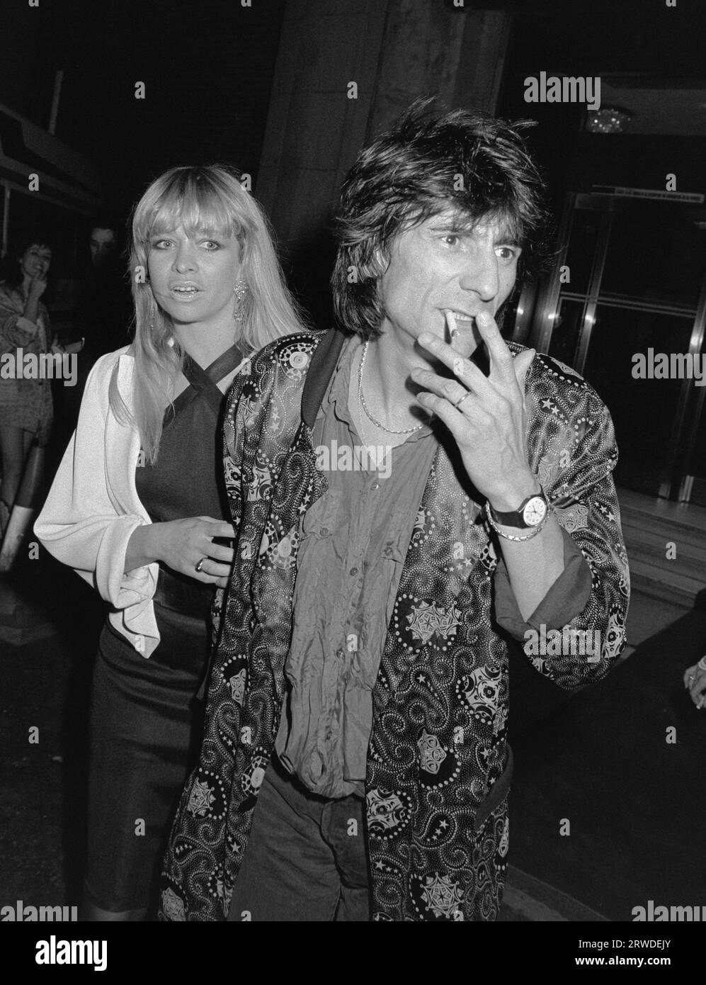 Ronnie wood wife jo wood Black and White Stock Photos & Images - Alamy