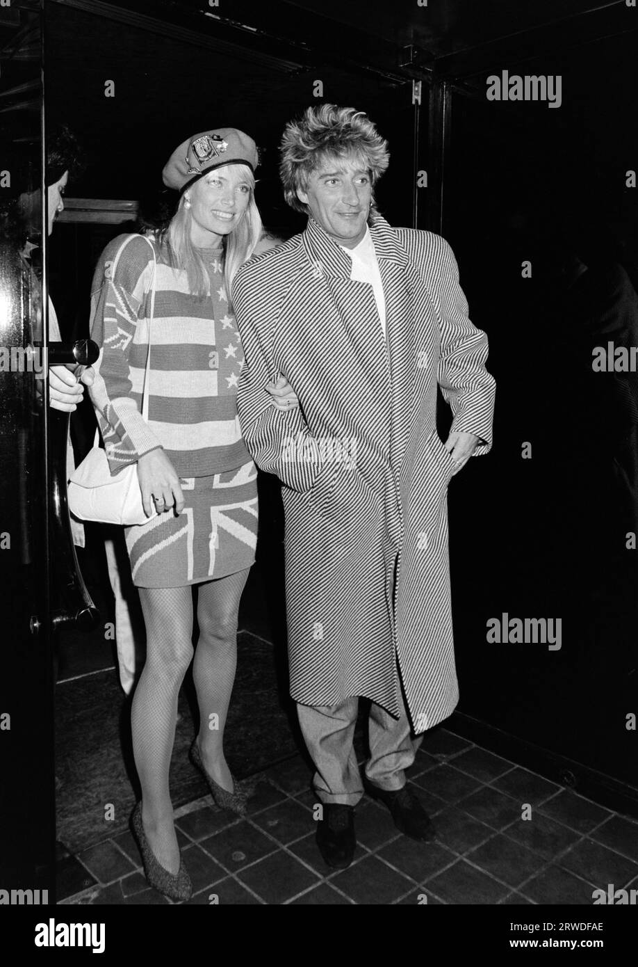 LONDON, UK. September 18, 1986: Singer Rod Stewart & model Kelly Emberg ...