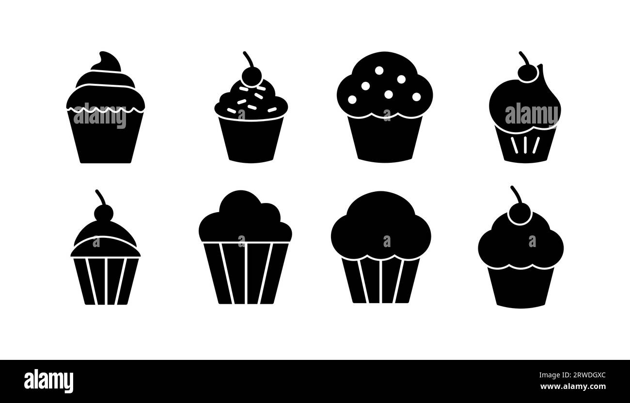 Cup cake icon vector. cake icon. bakery. muffin Stock Vector