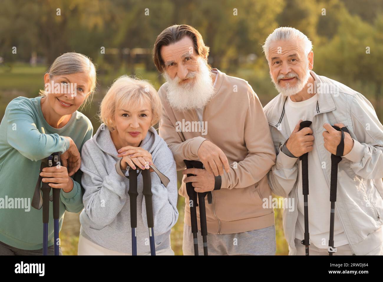 Men with trekking poles hi-res stock photography and images - Alamy