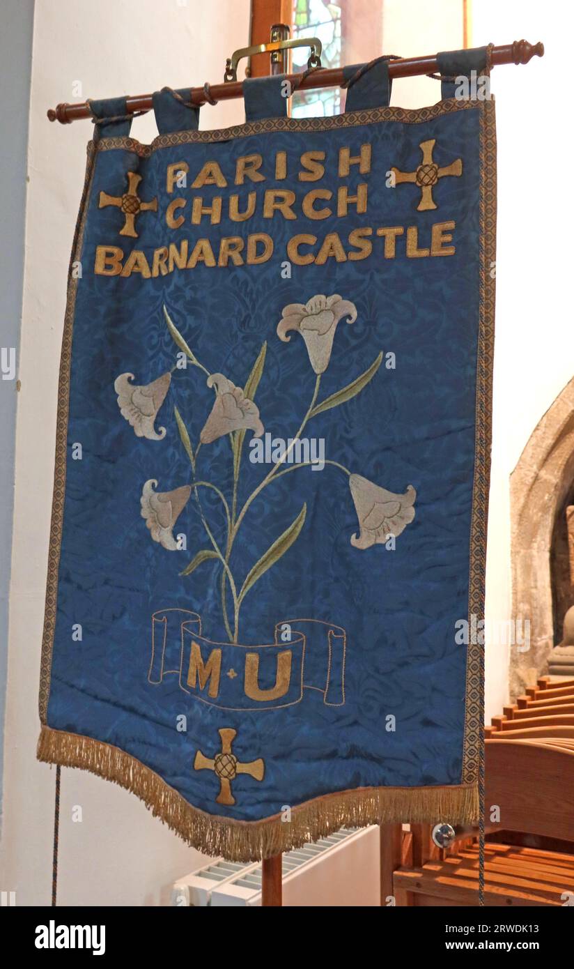 St Marys Parish church Mothers Union, Barnard Castle, Teesdale, County Durham, England, UK, Stock Photo