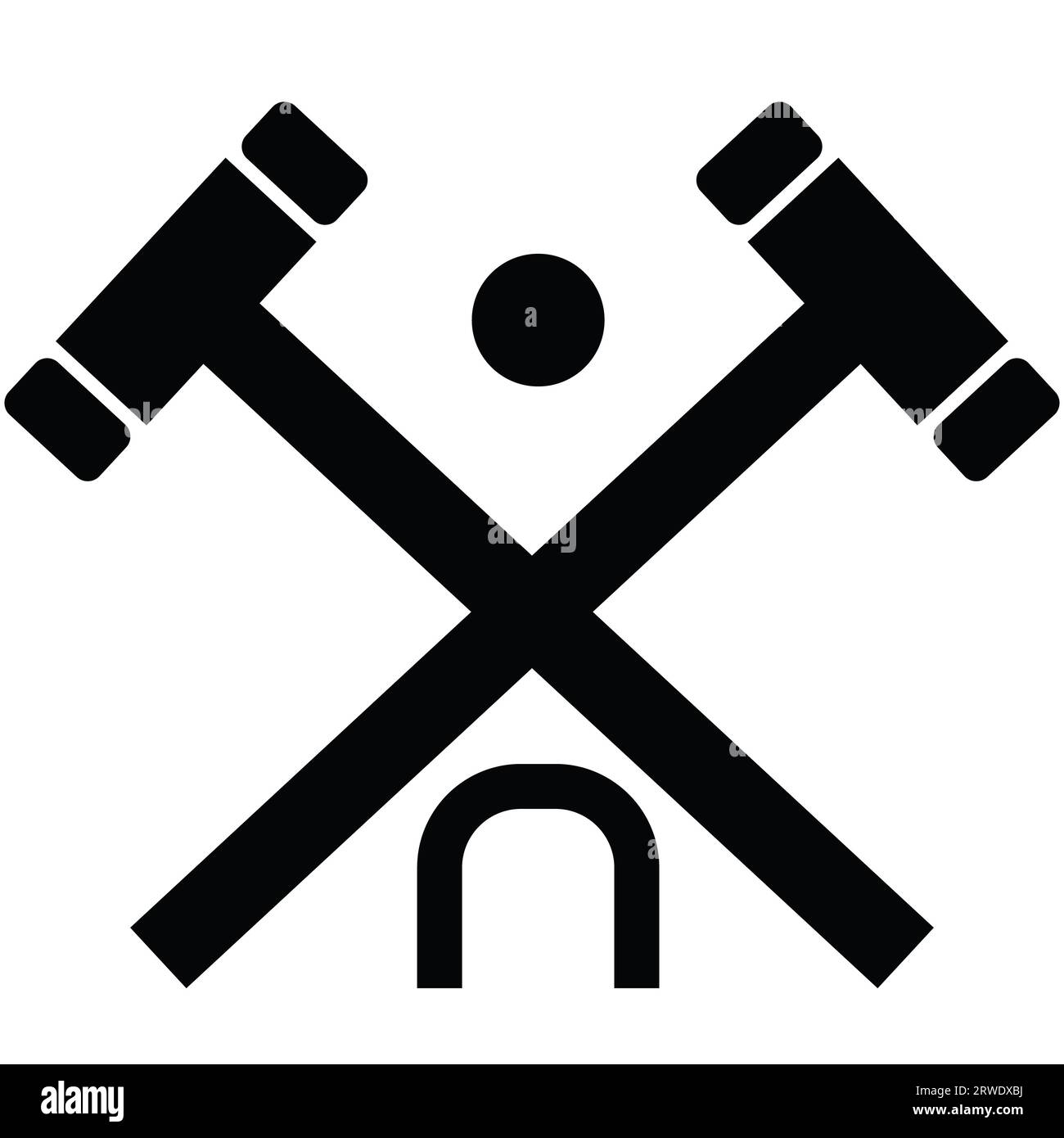 croquet wood mallet icon. croquet sign. croquet equipment symbol. flat