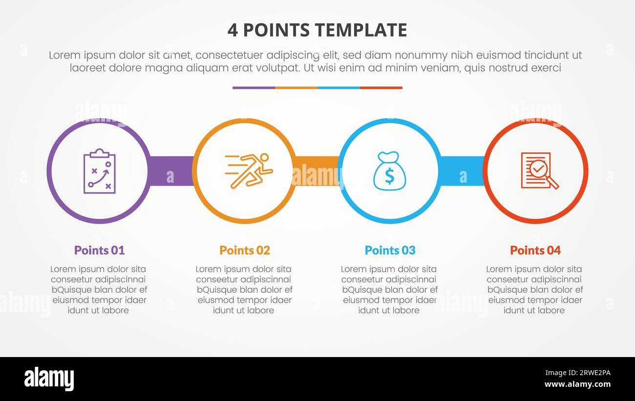 4 points stage template infographic concept for slide presentation with ...