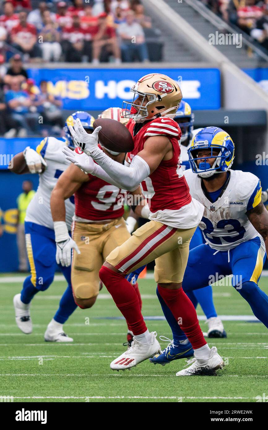 San Francisco 49ers cornerback Isaiah Oliver (26) intercepts a pass