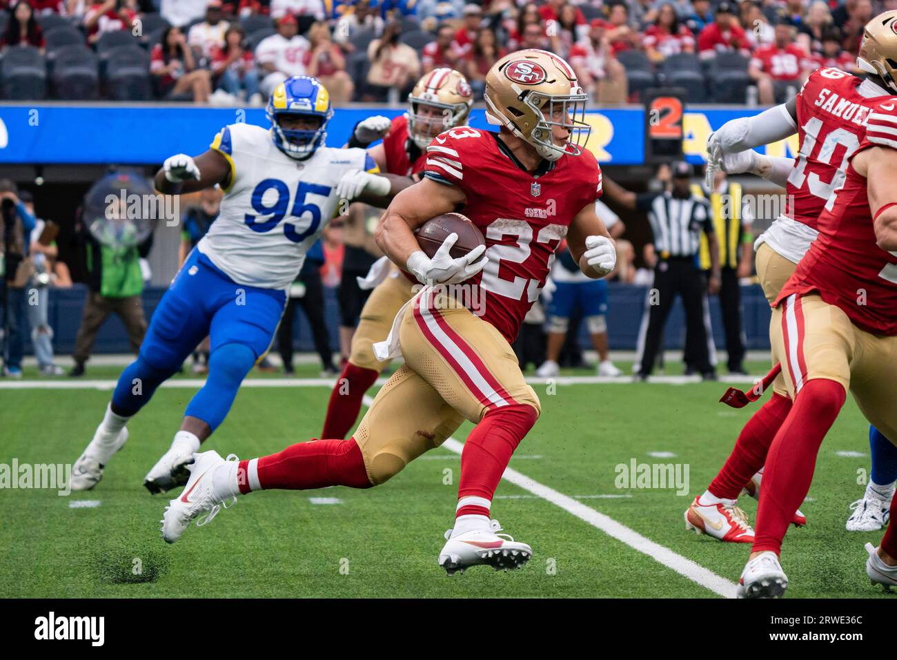 Inglewood, United States. 17th Sep, 2023. San Francisco 49ers running