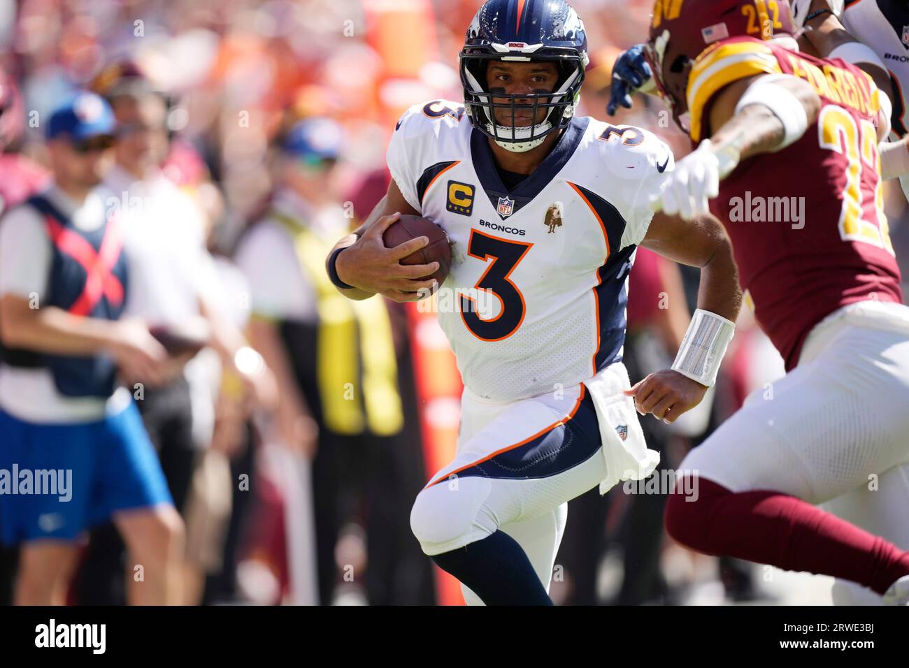 Denver Broncos quarterback Russell Wilson (3) in the first half of an ...