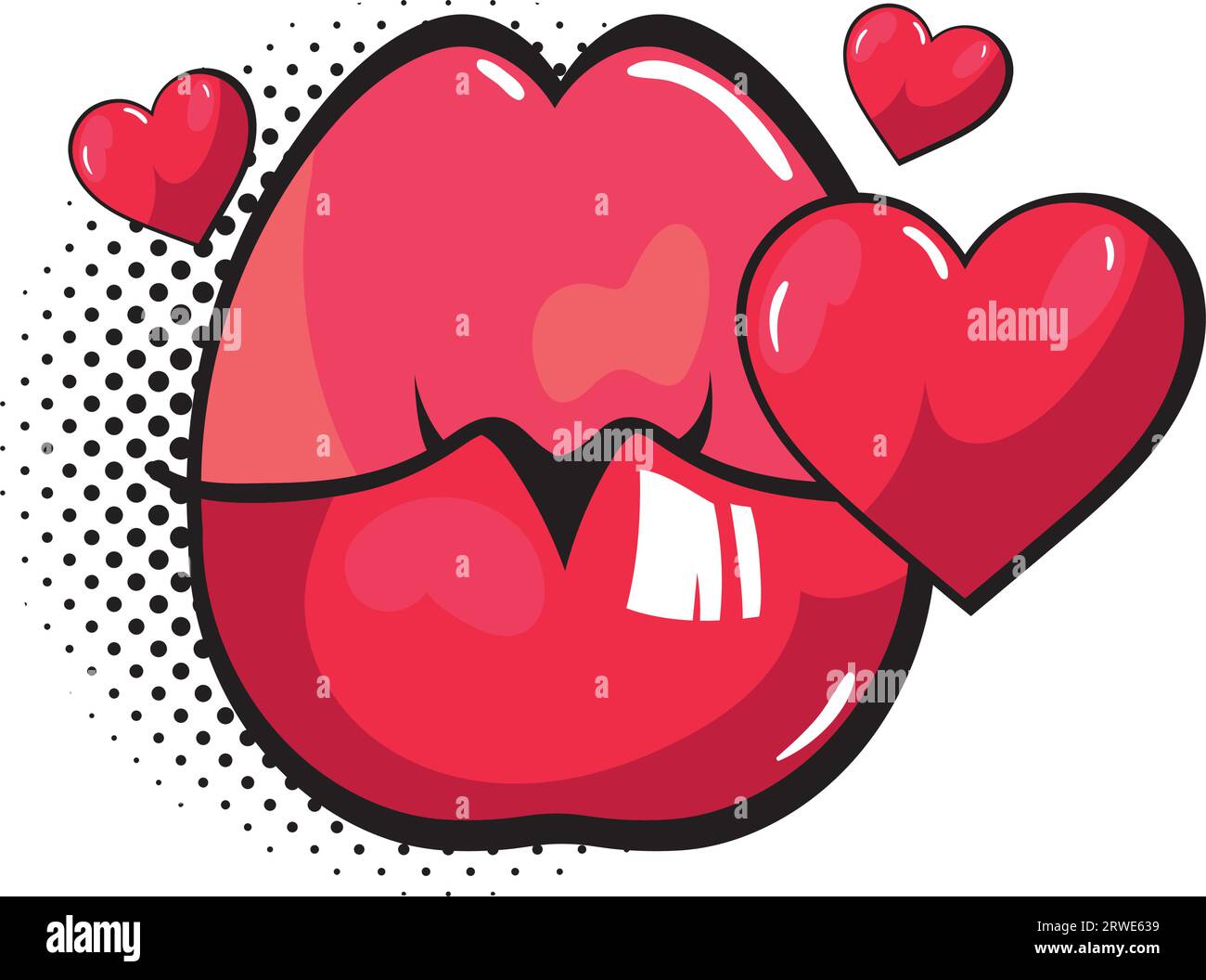 love pop art kiss Stock Vector Image & Art - Alamy