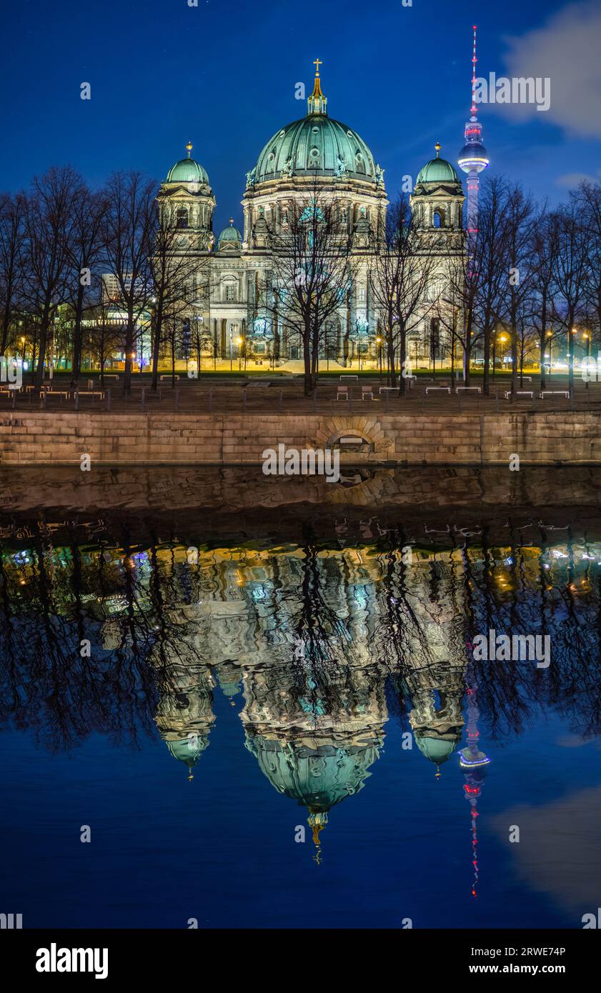 Berlin Cathedral at dawn, Germany Stock Photo