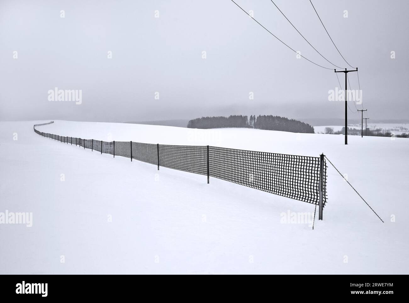Snow fence Stock Photo