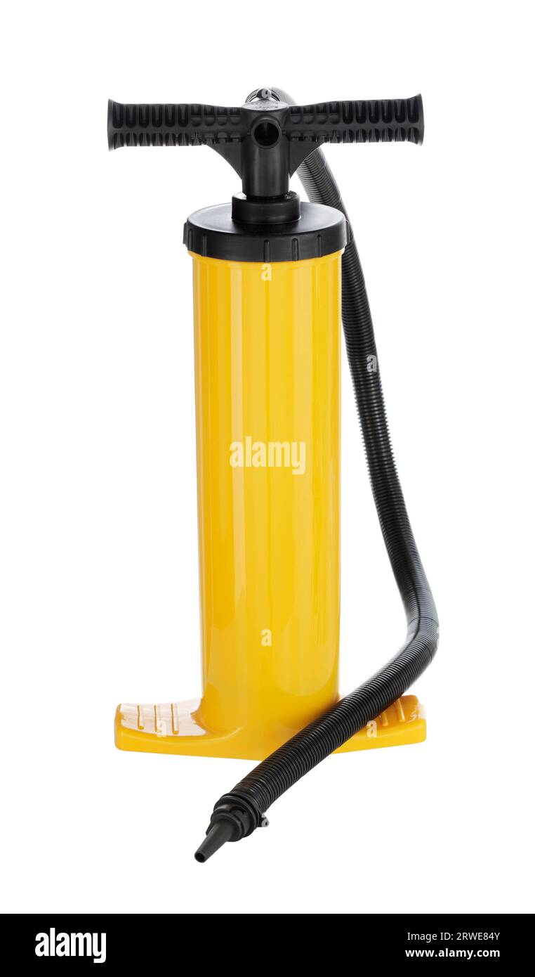 Manual air pump for inflating airbeds, beach balls etc Stock Photo
