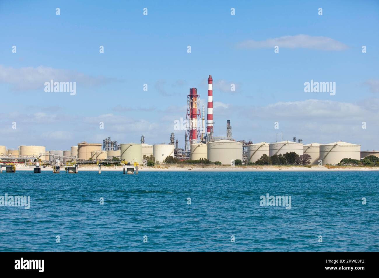 Oil tank farm in Marsden Point, New Zealand Stock Photo Alamy