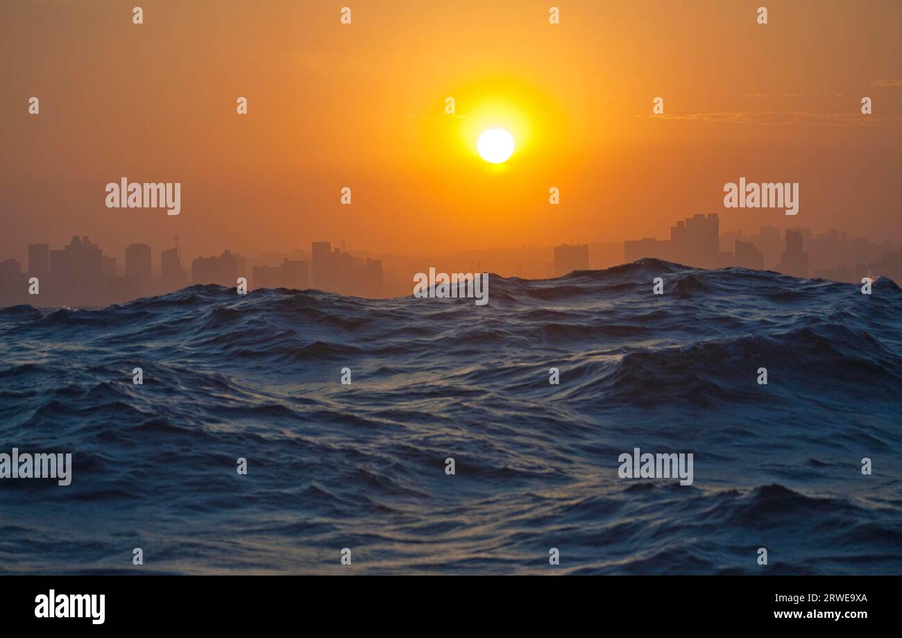 Sunset over Durban, South Africa Stock Photo Alamy