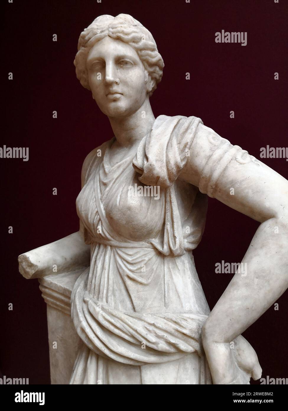 Artemis statue, Greek Goddess, Goddess of nature, childbirth, wildlife, the hunt, sudden death, animals, virginity, young women, and archery Stock Photo