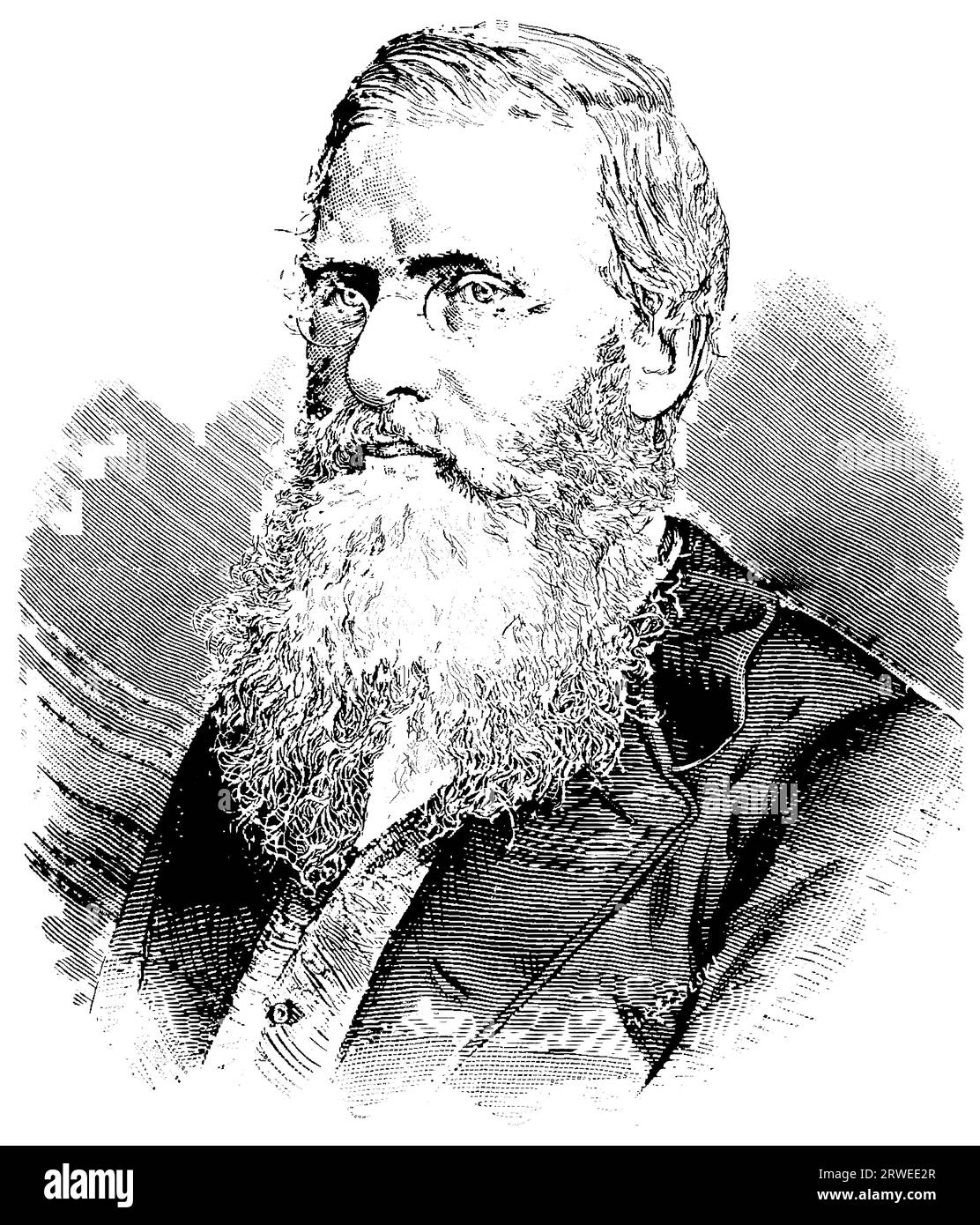 Alfred Russel Wallace, father of biogeography - vintage engraving illustration Stock Photo