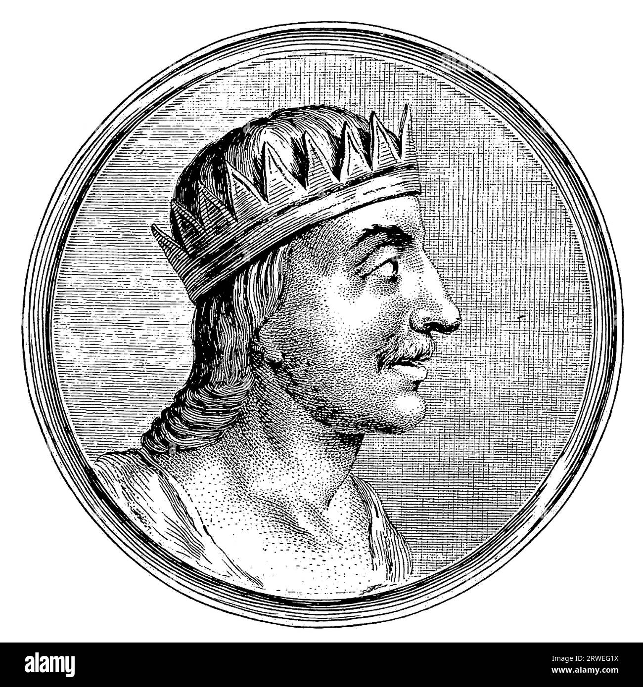 Ecgberht, King of Wessex - Vintage engraving Stock Photo