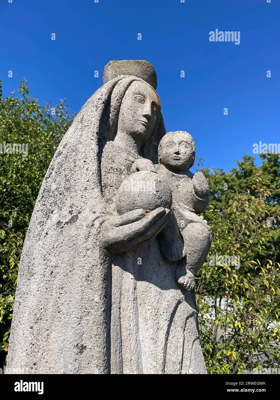 Madonna sculpture, Catholicism, Romantic Road, Tauber Valley Cycle Route, Main-Tauber Valley Way of St. James, Tauber Valley, Tauberfranken Stock Photo