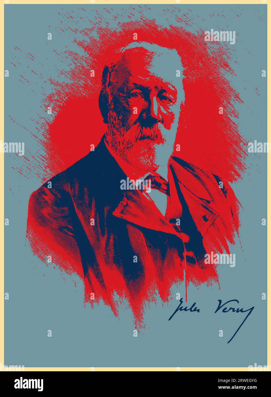 Jules Verne, French Novelist - Portrait Stock Photo