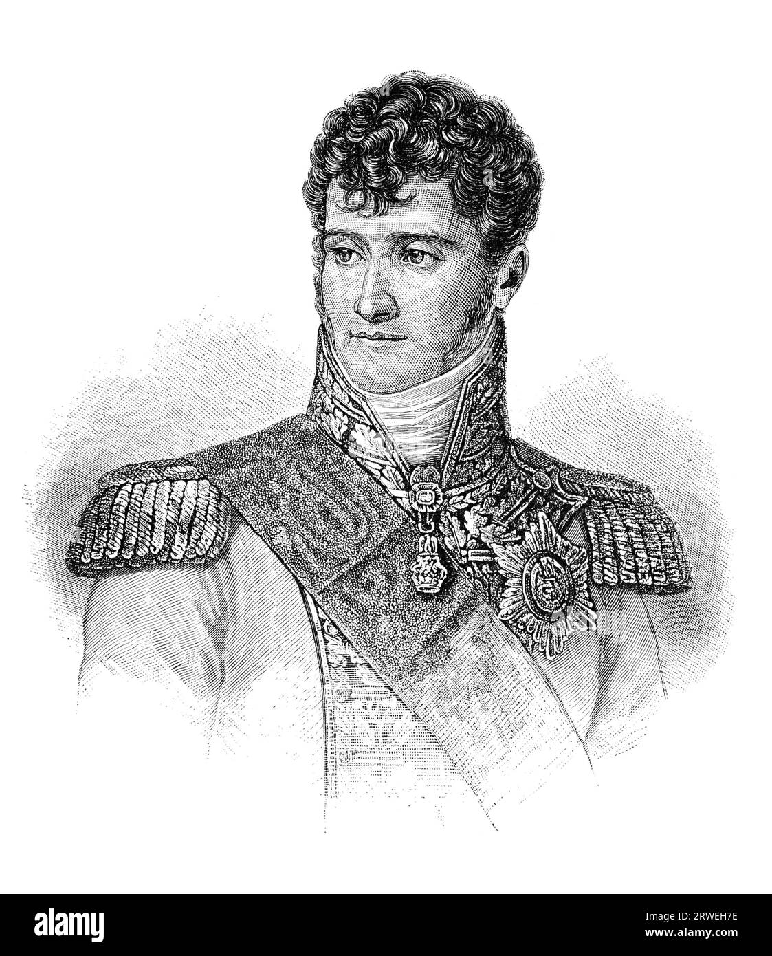 Jerome-Napoleon Bonaparte, French Prince, King of Westphalia, 1st Prince of Montfort (15 November 1784 ? 24 June 1860) was the youngest brother of Stock Photo