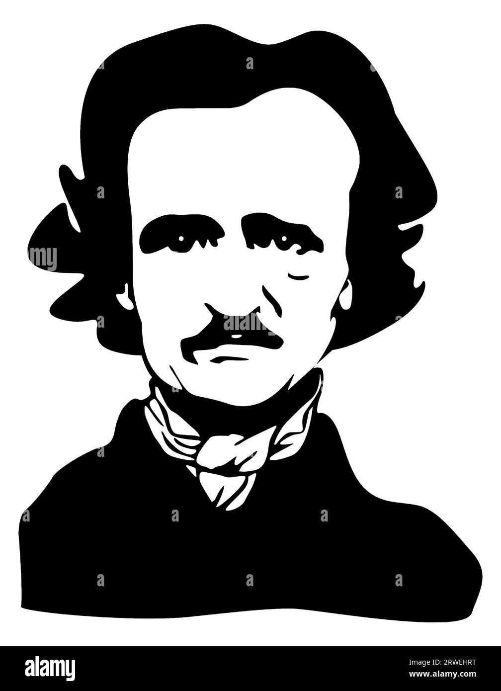 Edgar Allan Poe, Illustration Portrait Stock Photo Alamy