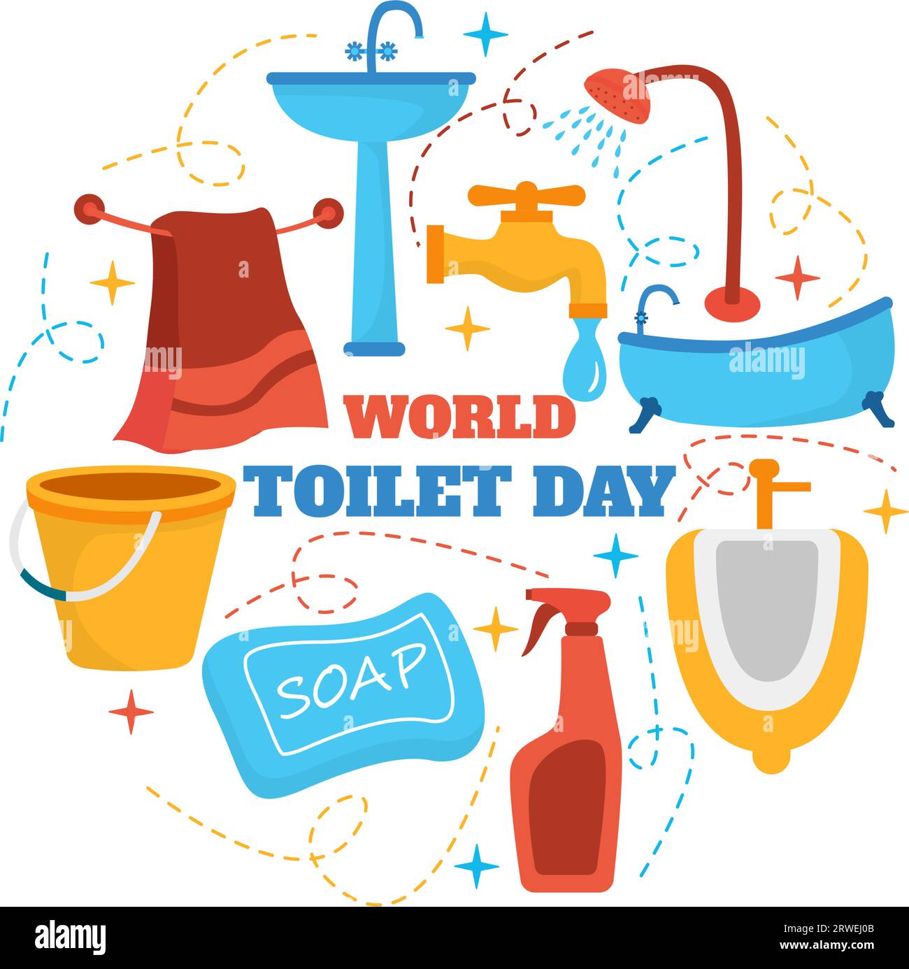 World Toilet Day Vector Illustration on 19 November with Earth and