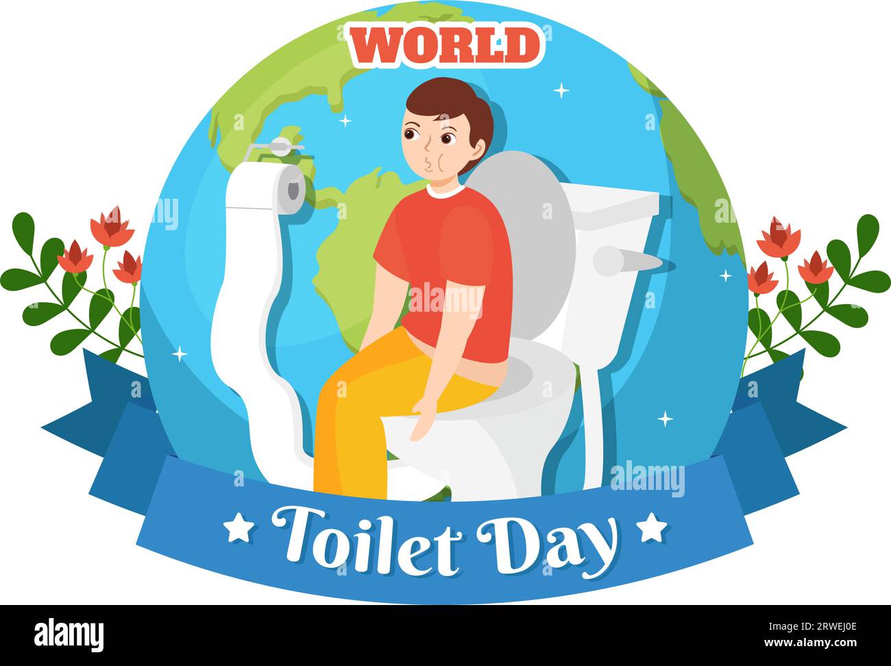 World Toilet Day Vector Illustration on 19 November with Earth and
