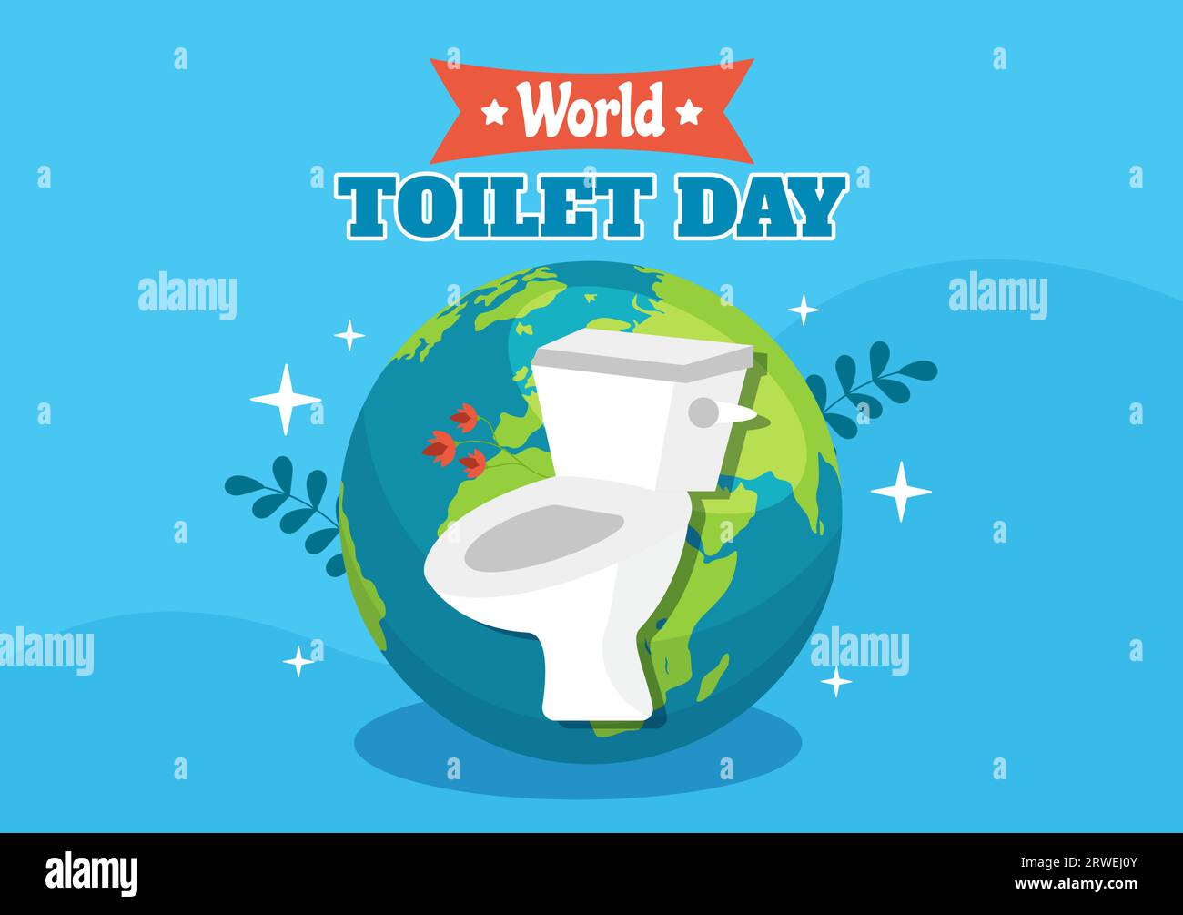 World Toilet Day Vector Illustration on 19 November with Earth and